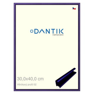 DANTIK rámeček 30x40 | ALU profil 7002 modrá Azur matná (Plexi Čiré)