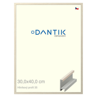 DANTIK rámeček 30x40 | ALU profil 6035 Dýha slonová kost (Plexi Čiré)