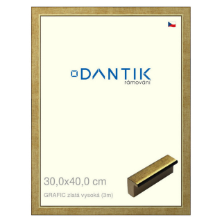 DANTIK rámeček 30x40 | GRAFIC zlatá vysoká (Plexi Čiré)
