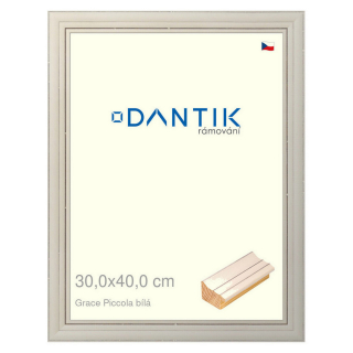 DANTIK rámeček 30x40 | Grace Piccola bílá (Plexi Čiré)
