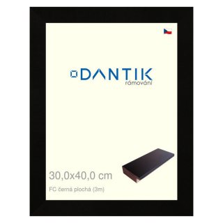 DANTIK rámeček 30x40 | FC černá plochá (Plexi Čiré)