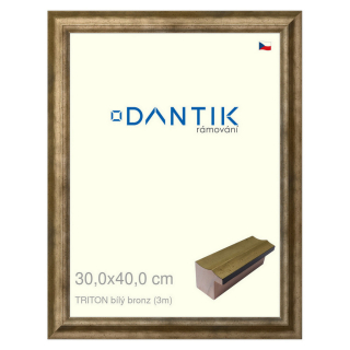 DANTIK rámeček 30x40 | TRITON bílý bronz (Plexi Čiré)