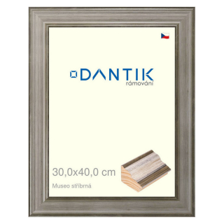 DANTIK rámeček 30x40 | Museo stříbrná (Plexi Čiré)