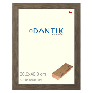 DANTIK rámeček 30x40 | ATHINA hnědá (Plexi Čiré)