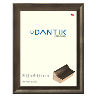DANTIK rámeček 30x40 | Ferrosa grafit (Plexi Čiré)