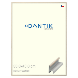 DANTIK rámeček 30x40 | ALU profil 6030 Dýha slovnová kost (Plexi Čiré)