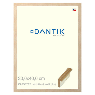 DANTIK rámeček 30x40 | KASSETTE dub bělený malá (Plexi Čiré)