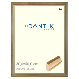 DANTIK rámeček 30x40 | OPERA Colori hnědá (Plexi Čiré)