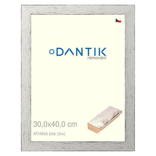 DANTIK rámeček 30x40 | ATHINA Bílá (Plexi Čiré)