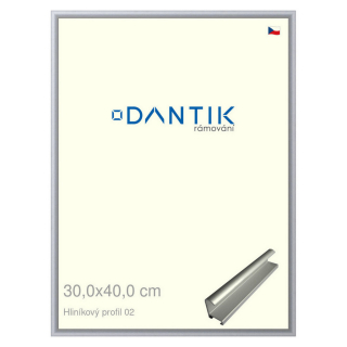 DANTIK rámeček 30x40 | ALU profil 7002 Stříbrná matná (Plexi Čiré)