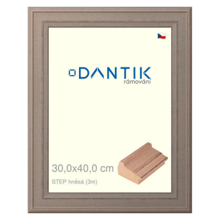 DANTIK rámeček 30x40 | STEP hnědá (Plexi Čiré)