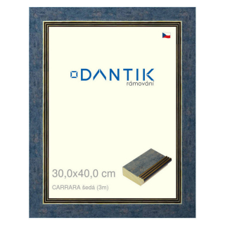 DANTIK rámeček 30x40 | Vyřazeno | CARRARA šedá (Plexi Čiré)