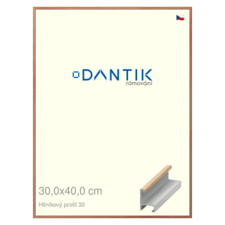 DANTIK rámeček 30x40 | ALU profil 6030 Dýha dub lak matný (Plexi Čiré)