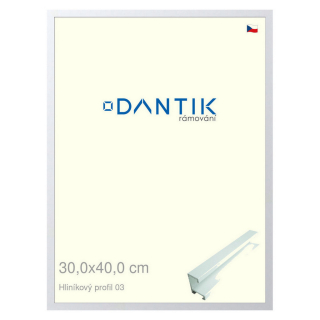 DANTIK rámeček 30x40 | ALU profil 7003 Bílá matná (Plexi Čiré)