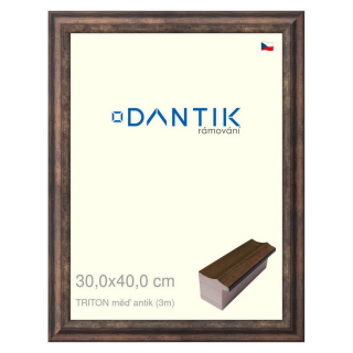 DANTIK rámeček 30x40 | TRITON měď antik (Plexi Čiré)