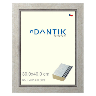 DANTIK rámeček 30x40 | CARRARA Bílá (Plexi Čiré)