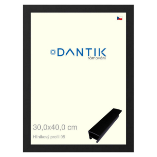 DANTIK rámeček 30x40 | ALU profil 7005 Černá matná (Plexi Čiré)