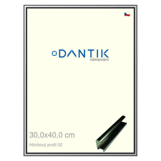 DANTIK rámeček 30x40 | ALU profil 7002 Šedá leská (Plexi Čiré)