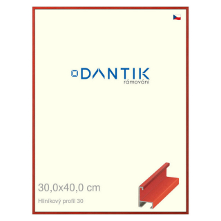 DANTIK rámeček 30x40 | ALU profil 6030 Dýha barevná červená třešeň (Plexi Čiré)