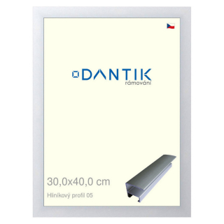 DANTIK rámeček 30x40 | ALU profil 7005 Stříbrná matná (Plexi Čiré)