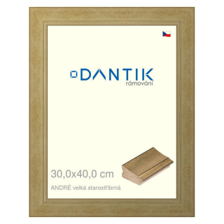 DANTIK rámeček 30x40 | ANDRÉ velká starostříbrná (Plexi Čiré)