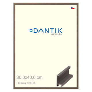 DANTIK rámeček 30x40 | ALU profil 6035 Hnědá tmavá (Plexi Čiré)