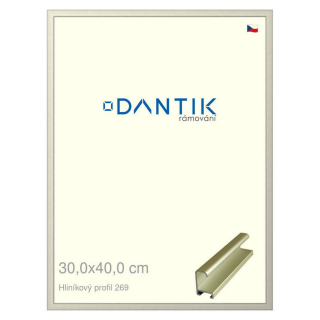 DANTIK rámeček 30x40 | ALU profil 7269 zlatá matná (Plexi Čiré)