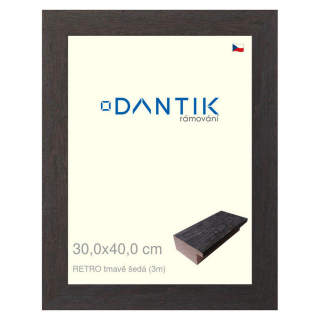 DANTIK rámeček 30x40 | RETRO tmavě šedá (Plexi Čiré)
