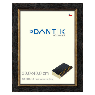 DANTIK rámeček 30x40 | CARRARA hnědočerná (Plexi Čiré)