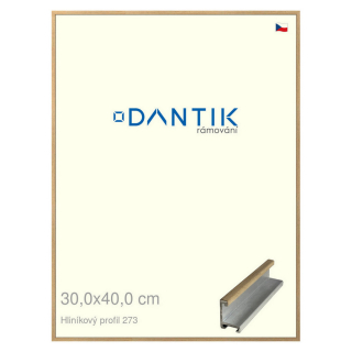 DANTIK rámeček 30x40 | ALU profil 7273 Dýha dub (Plexi Čiré)