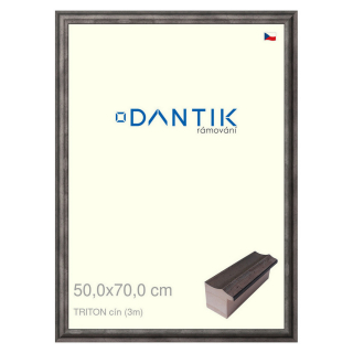 DANTIK rámeček 50x70 | TRITON cín (Plexi Čiré)