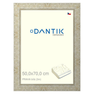 DANTIK rámeček 50x70 | PRAHA Bílá (Plexi Čiré)