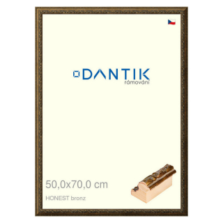 DANTIK rámeček 50x70 | HONEST malá vysoká bronz (Plexi Čiré)