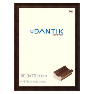 DANTIK rámeček 50x70 | KOSTELNÍ malá hnědá (Plexi Čiré)