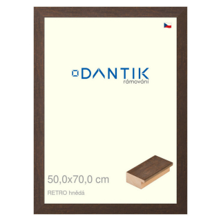 DANTIK rámeček 50x70 | RETRO hnědá (Plexi Čiré)