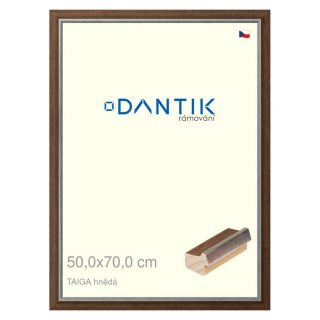 DANTIK rámeček 50x70 | TAIGA hnědá (Plexi Čiré)