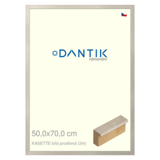 DANTIK rámeček 50x70 | KASSETTE bílá prodřená (Plexi Čiré)