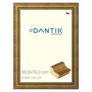 DANTIK rámeček 50x70 | KLASIK zlatá (Plexi Čiré)