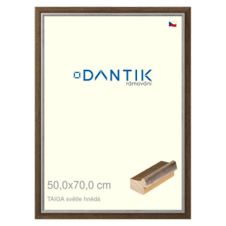 DANTIK rámeček 50x70 | TAIGA sv.hnědá (Plexi Čiré)