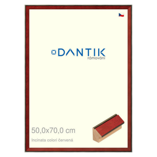 DANTIK rámeček 50x70 | INCLINATA colori červená (Plexi Čiré)