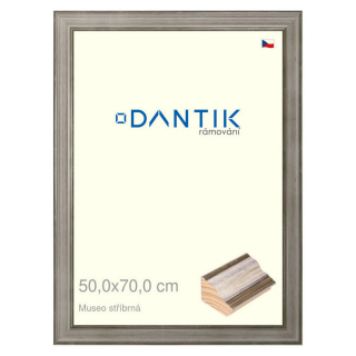 DANTIK rámeček 50x70 | Museo stříbrná (Plexi Čiré)