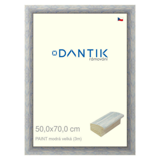DANTIK rámeček 50x70 | PAINT modrá velká (Plexi Čiré)