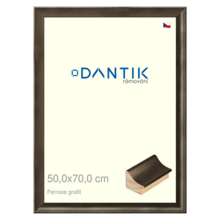 DANTIK rámeček 50x70 | Ferrosa grafit (Plexi Čiré)