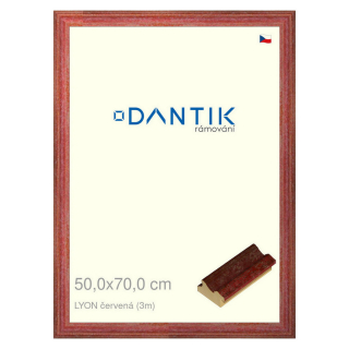 DANTIK rámeček 50x70 | LYON červená (Plexi Čiré)