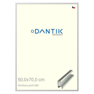 DANTIK rámeček 50x70 | ALU profil 7269 Stříbrná matná (Plexi Čiré)