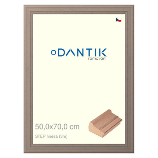 DANTIK rámeček 50x70 | STEP hnědá (Plexi Čiré)