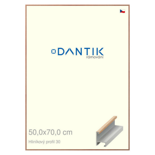 DANTIK rámeček 50x70 | ALU profil 6030 Dýha dub lak matný (Plexi Čiré)