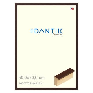 DANTIK rámeček 50x70 | KASSETTE hnědá (Plexi Čiré)