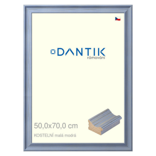 DANTIK rámeček 50x70 | KOSTELNÍ malá modrá (Plexi Čiré)