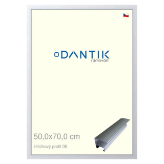 DANTIK rámeček 50x70 | ALU profil 7005 Stříbrná matná (Plexi Čiré)